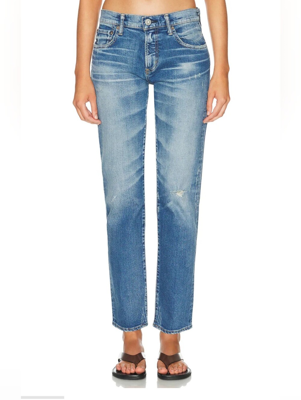 Moussy Vintage Velma Distressed Blue Denim Jeans Size 25
